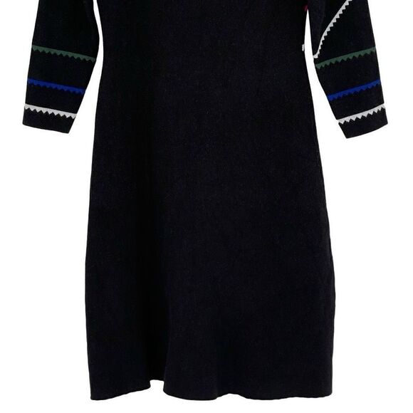 Epik‎ Knit Midi A-Line Dress Long Sleeves Mock Neck Soft Women Medium Black - Picture 7 of 8